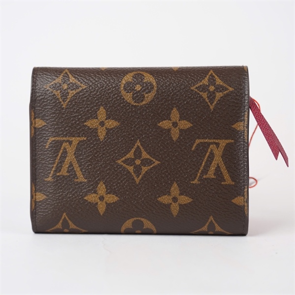 Ví LV hoa nâu gập 3 nút đỏ (LT) KG+