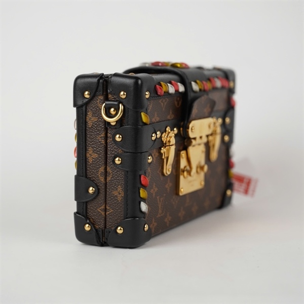 Túi LV Trunk hoa nâu viền đính đá (DU4115) sz18 (HC)+