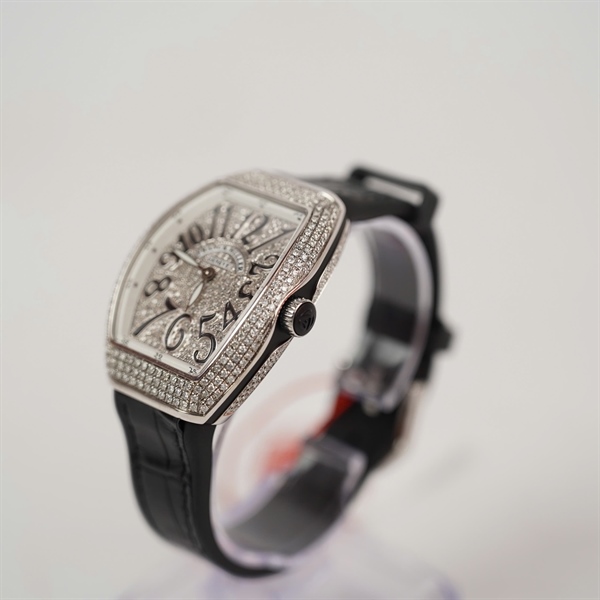 Đồng hồ Franck Muller bạc đính kim cương No3083 (HC) KG+ 34x42mm