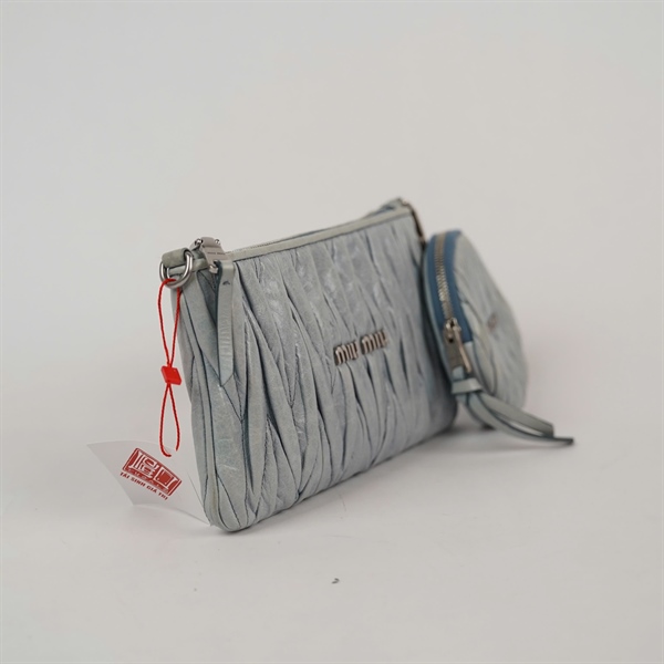 Túi Miu Miu kẹp nách xanh kèm ví sz20 (PN) KG+