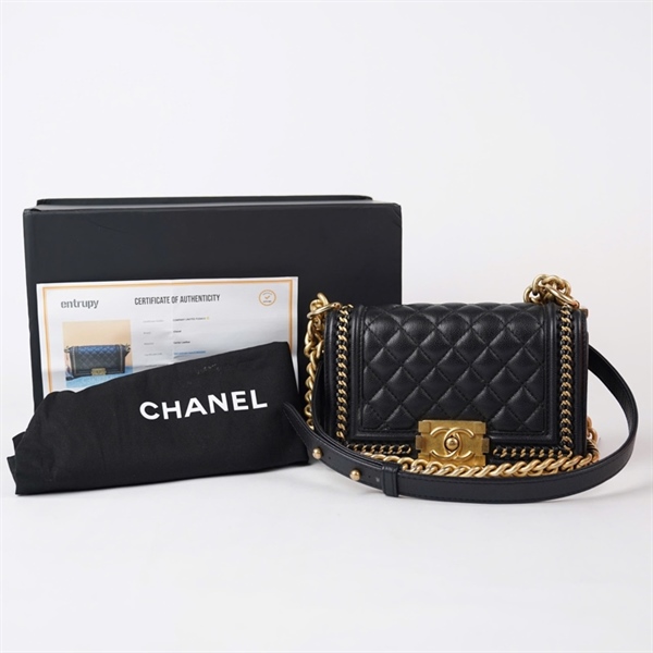 Túi Chanel Boy đen viền xích (X13661P7) sz20 KG+