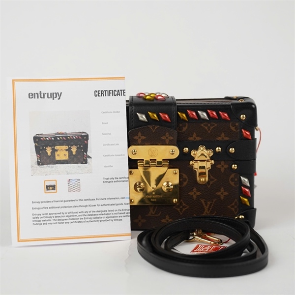 Túi LV Trunk hoa nâu viền đính đá (DU4115) sz18 (HC)+