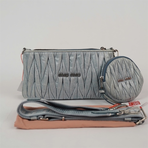 Túi Miu Miu kẹp nách xanh kèm ví sz20 (PN) KG+