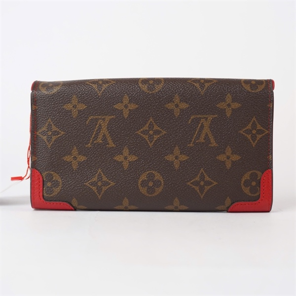 Ví LV hoa nâu viền đỏ (LT) KG+