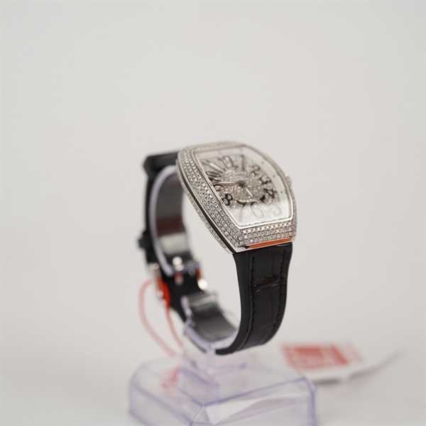 Đồng hồ Franck Muller bạc đính kim cương No3083 (HC) KG+ 34x42mm