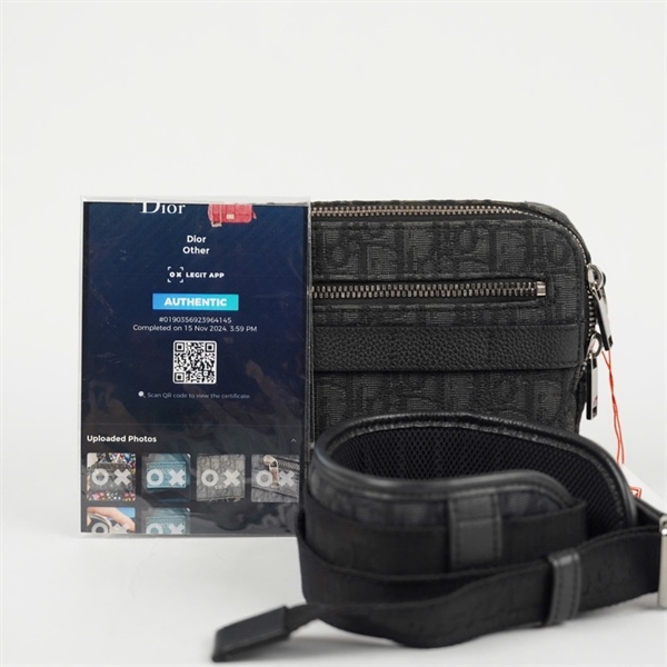 Túi Dior đeo chéo đen sz22 (PN) KG+
