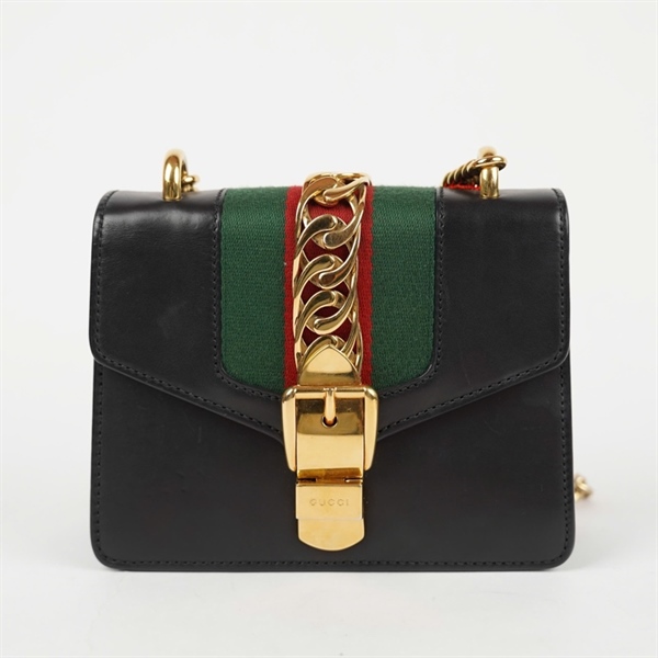 Túi GG Sylvie đen (431666-4498879) 2strap sz18 (PN) KG+