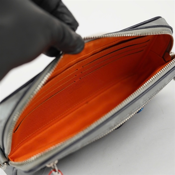 Túi LV Clutch hoa xám lòng cam sz22 (PN) KG+