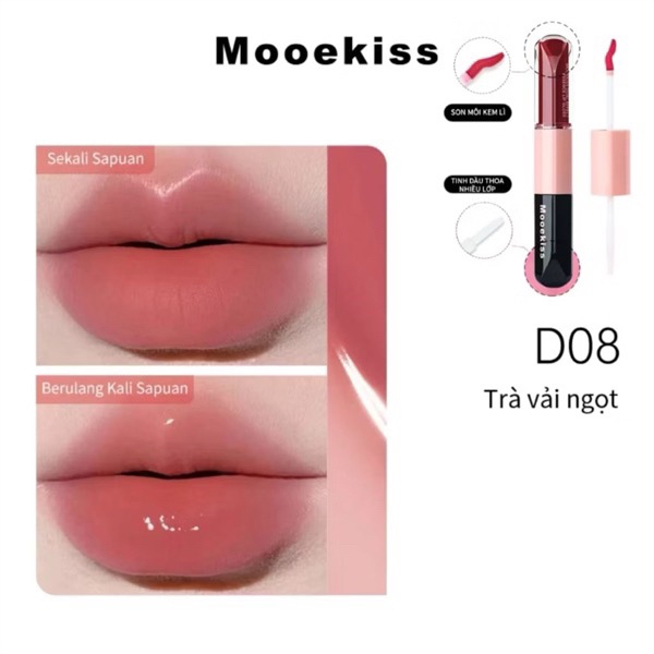 MOOEKISS Dual Effect Essence Lip Gloss Son 6g D08