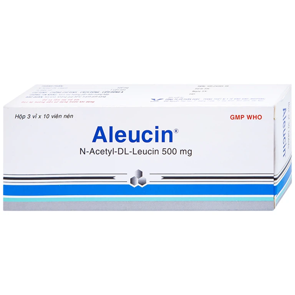 Thuốc Aleucin 500mg (Acetyl-dl-leucin 500mg) Bidiphar điều trị các cơn chóng mặt (3 vỉ x 10 viên)