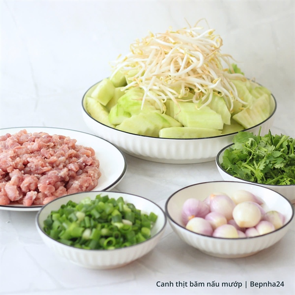 Canh thịt băm nấu mướp (Set)