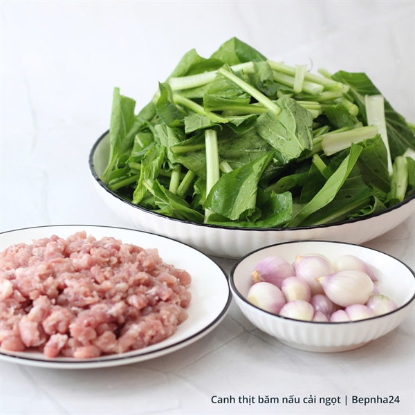 Canh thịt băm nấu cải ngọt (Set)