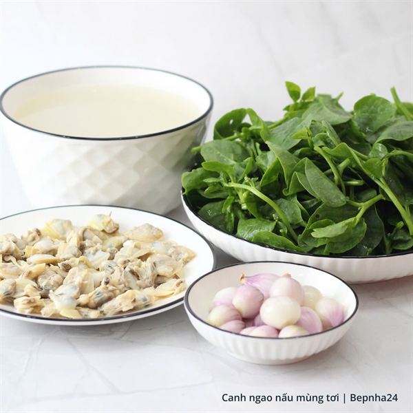 Canh ngao nấu mùng tơi (Set)