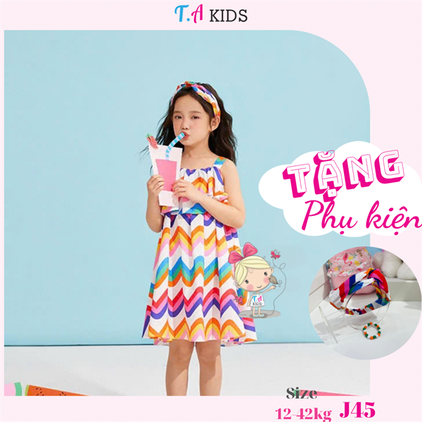 J45 (12- 42kg) Váy 2 dây sắc màu