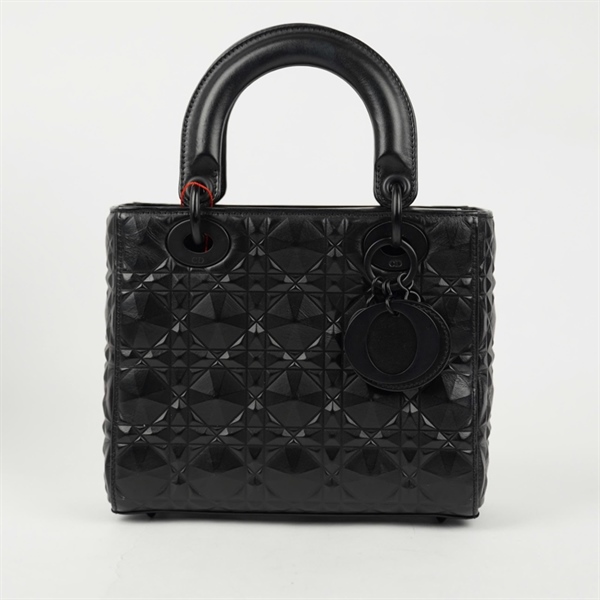 Túi Dior Lady kim cương đen sz S KG+