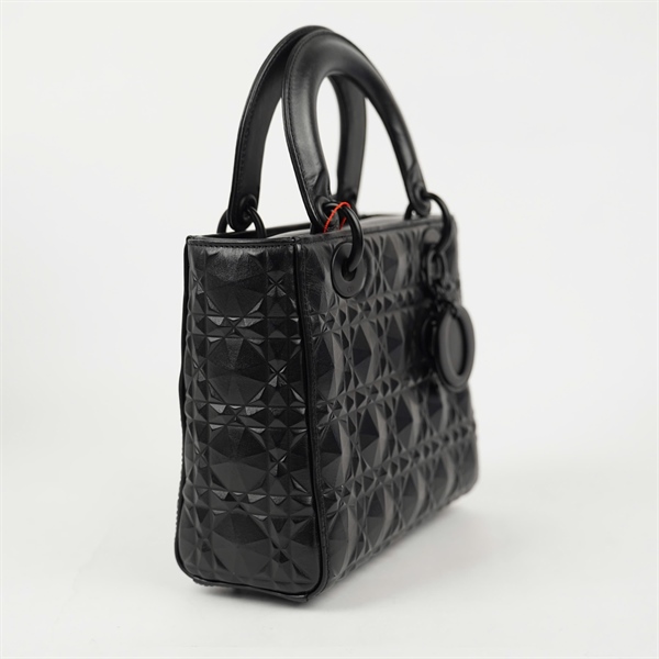 Túi Dior Lady kim cương đen sz S KG+