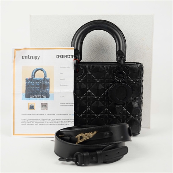 Túi Dior Lady kim cương đen sz S KG+