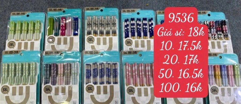 Set 10 đôi đũa tre họa tiết