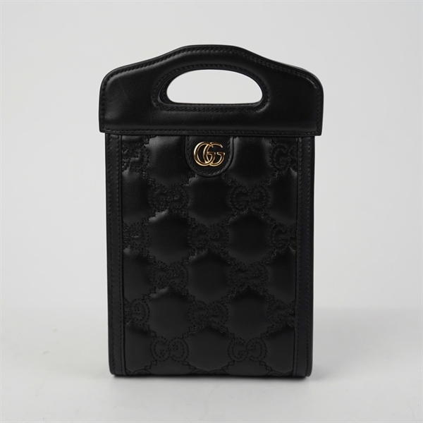 Túi GG Leather Handle sz mini đen (PN) KG+