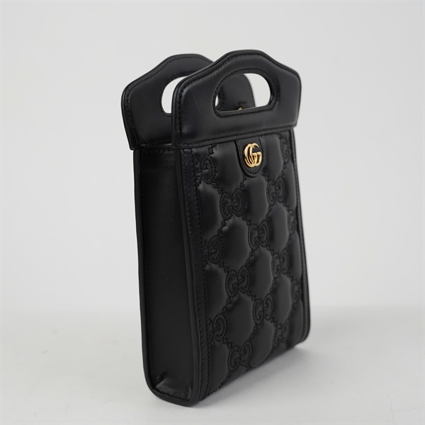 Túi GG Leather Handle sz mini đen (PN) KG+