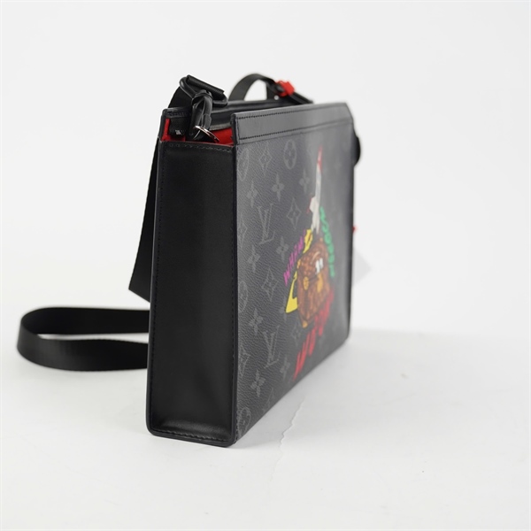 Túi LV Clutch hoa đen in hình kèm lót form sz27 +