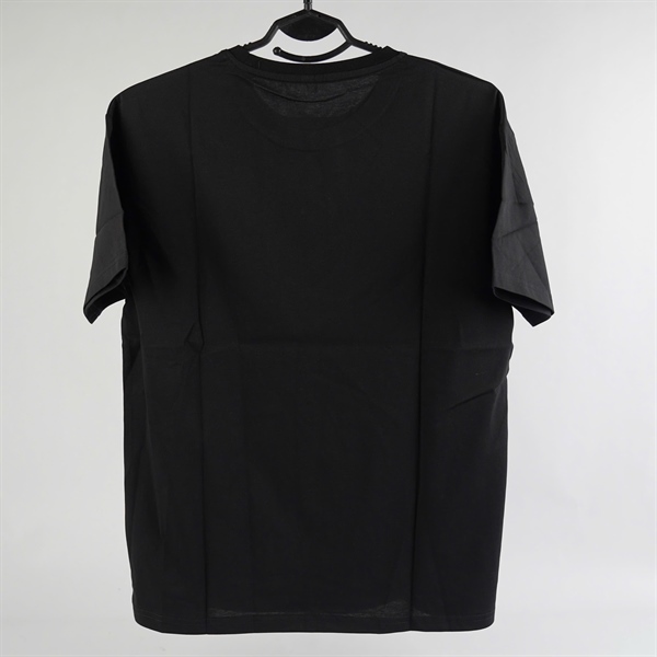 Áo thun đen cổ tròn in chữ L KG+