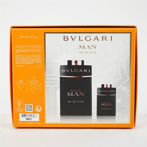 Set nước hoa Bvlgari Man in black 2 chai 100ml- 15ml (No seal) (PN) KG+