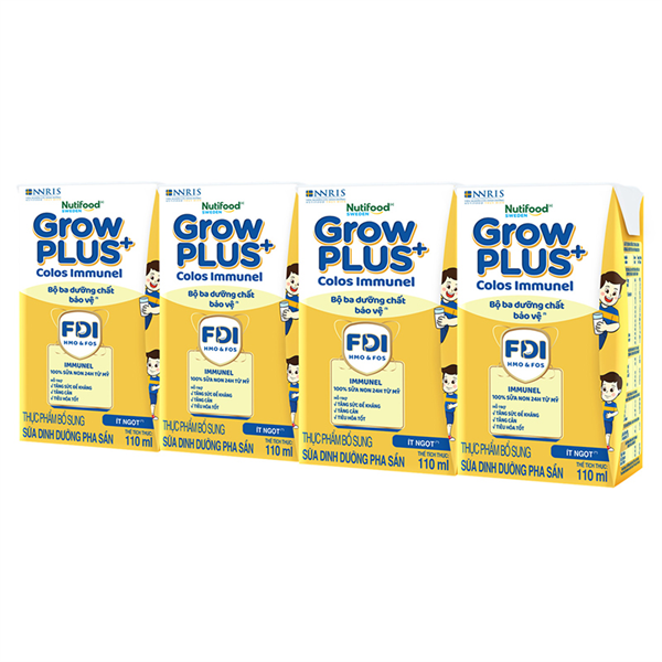 Sữa nước Nutifood GrowPlus+ Immunel 4*110ml