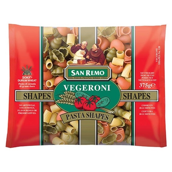 Nui rau củ vegeroni shapes San Remo 375g