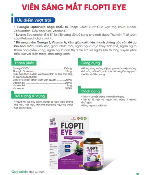 Viên sáng mắt Flopti Eye (Lọ 30 viên) - STP
