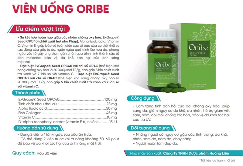 Viên uống Oribe (Lọ 30 viên) - Hoàng Liên