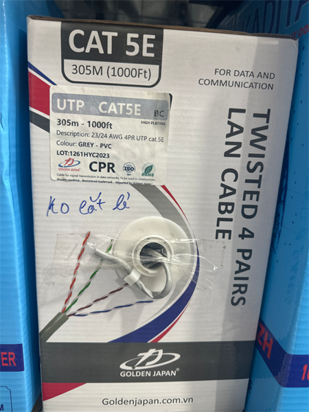 CÁP MẠNG GOLDEN JAPAN UTP CAT 5E XÁM cuộn 305