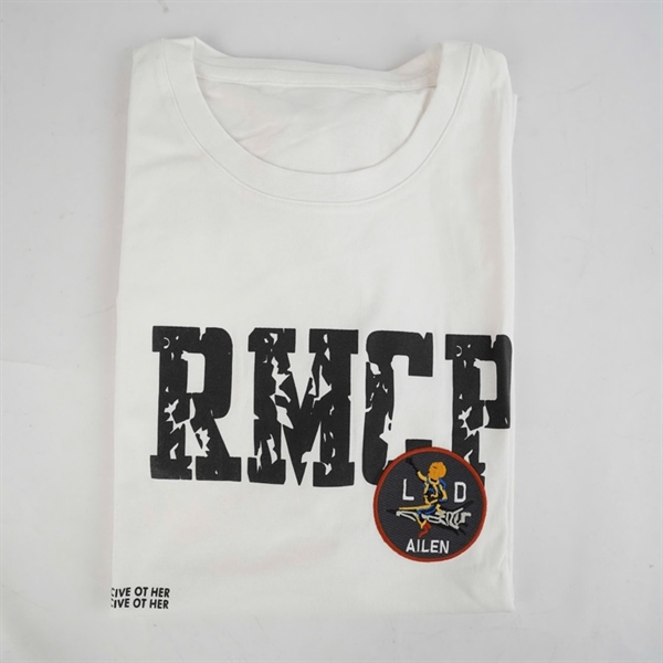 Áo thun trắng in chữ RMCPD 2XL KG+