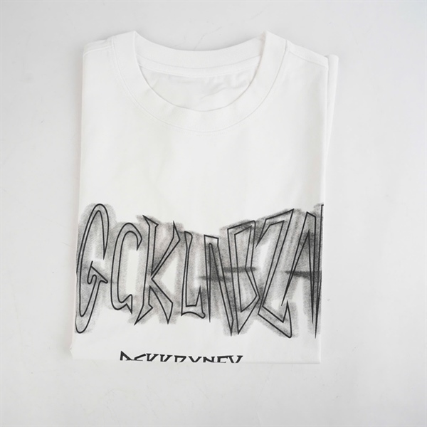 Áo thun trắng in chữ rối XL KG+