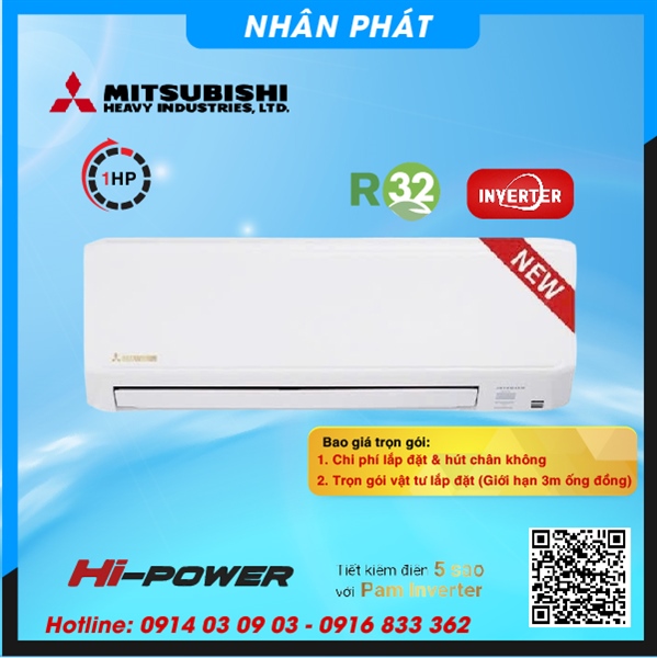 Máy lạnh 1Hp inverter 50% SRK10YZP-W5 Mitsubishi