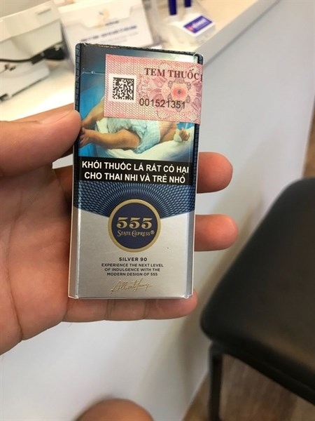 Thuốc lá Ba số 555 bạc điếu nhỏ silver 1CAY