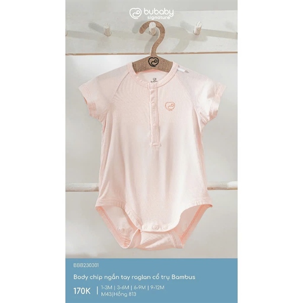 BB2303 - 3M/9M Body chip ngắn tay raglan cổ trụ Bambus