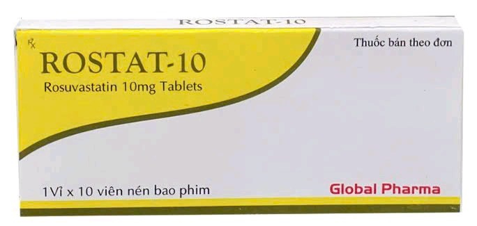 Rostat-10 (Rosuvastatin 10mg) (Hộp 1 vỉ x 10 viên) - Global Pharma Healthcare Pvt. Ltd/Ấn Độ