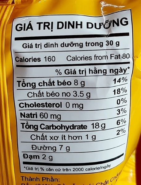 Bánh snack bắp Oishi vị sôcôla gói 12g
