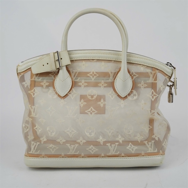 Túi LV Handle hoa trắng kèm ổ+ 2 chìa sz28 KG+
