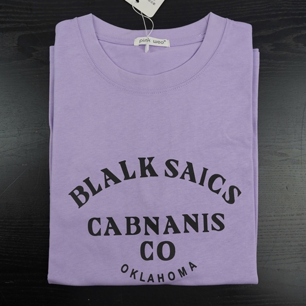 Áo thun tím in chữ Black Saics KG+