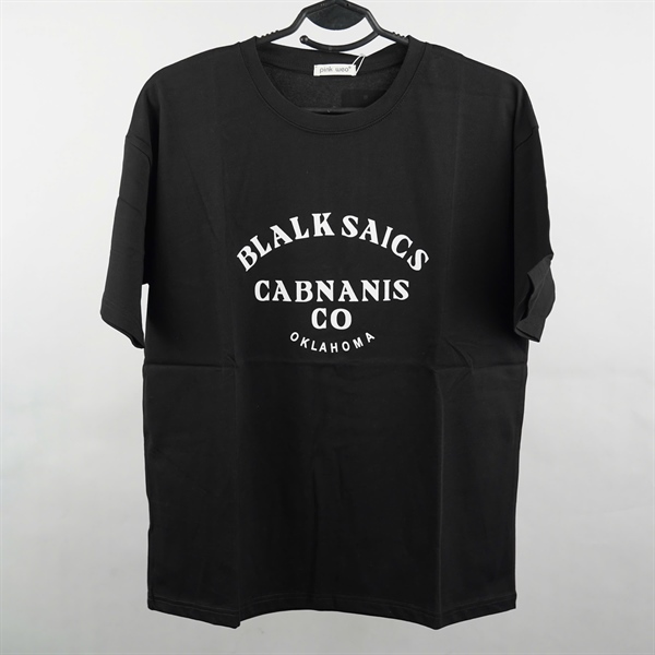 Áo thun đen in chữ Black Saics KG+