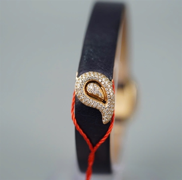 Đồng hồ Chopard mặt hình giọt nước dây đen (493136) sz25 KG+