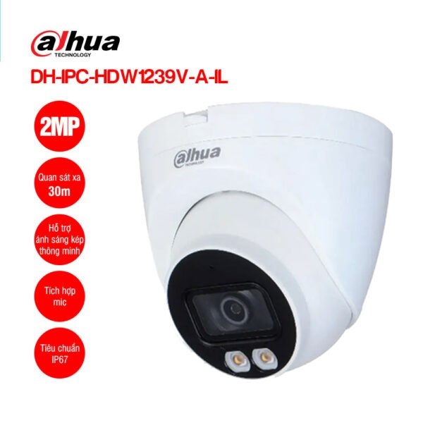 Camera IP 2MP DAHUA DH-IPC-HDW1239V-A-IL có mic