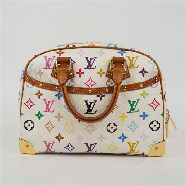 Túi LV Handle trắng hoa màu sz28 KG+