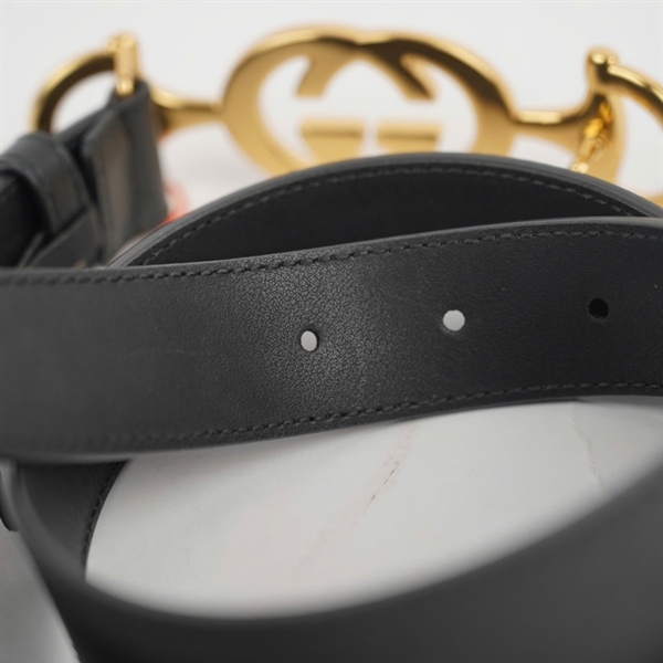 Thắt lưng GG đen bản 3cm dài 105cm KG+