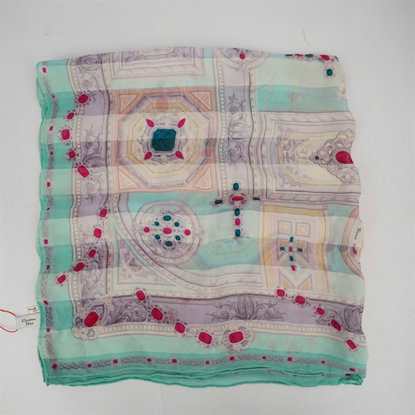 Khăn Dior xanh phối xám KG+