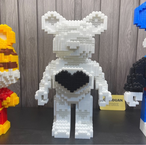 Xếp Hình Bearbrick Trắng - Có Đèn - LS6114 - Không Hộp