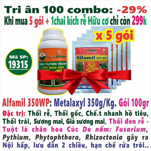 Combo 5 gói Alfamil 100gr + 1chai Vua Tuyến Trùng (2*)