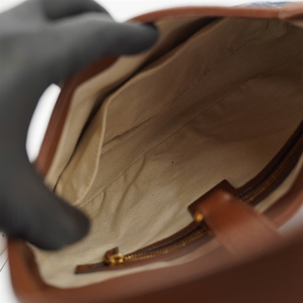 Túi GG Jackie 1961 xanh viền nâu (636706-520981) sz26 (BQ) KG+